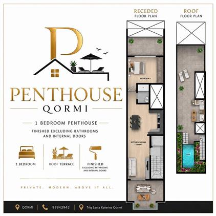 One bedroom Penthouse Qormi