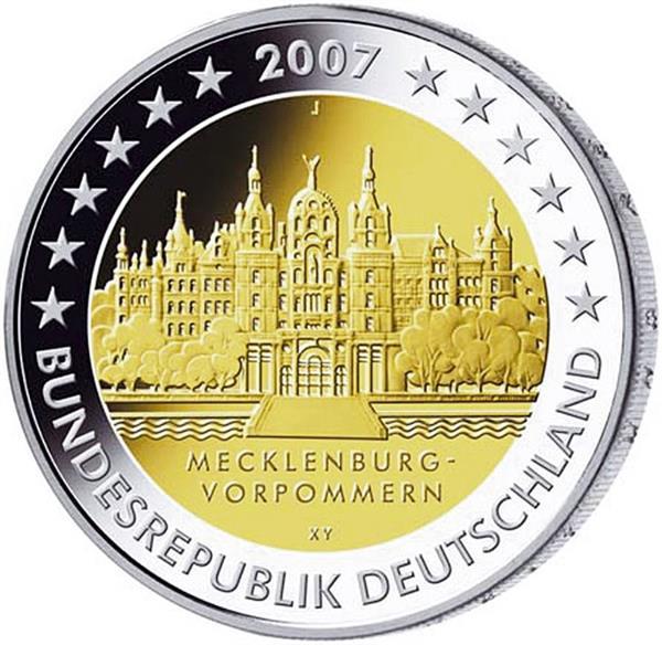 Germany 2 euro coin 2007 /"Schwerin Castle/" UNC