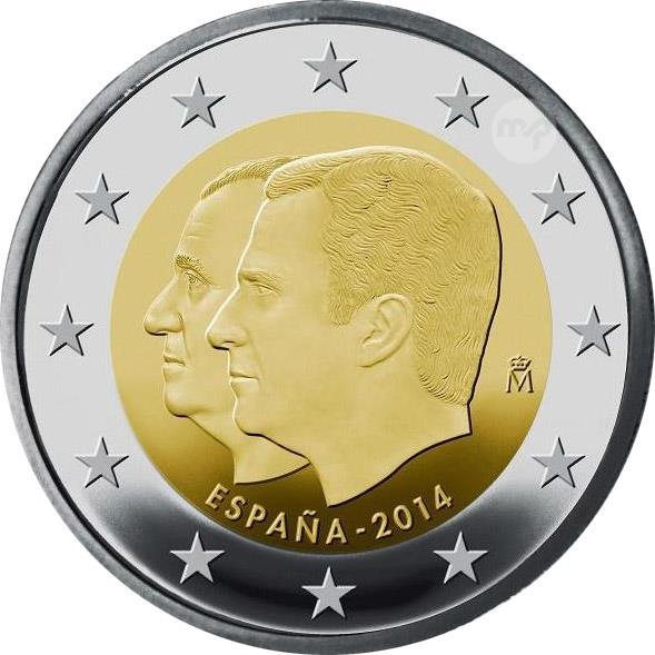 Spain 2 euro coin 2014 /"King Felipe VI/'s Succession to the Throne/" UNC