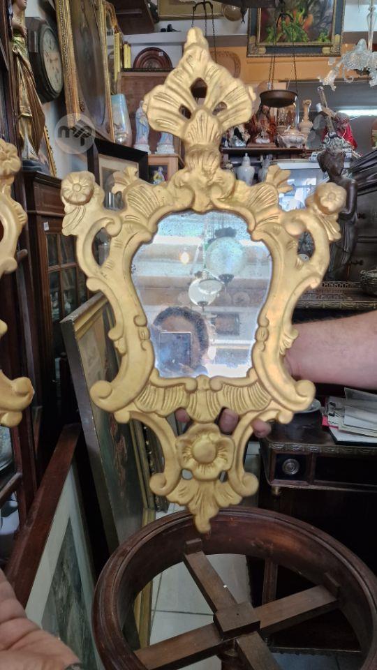 Pair Fine Genuine Antique,around 200 years old, Carved wood and gilded