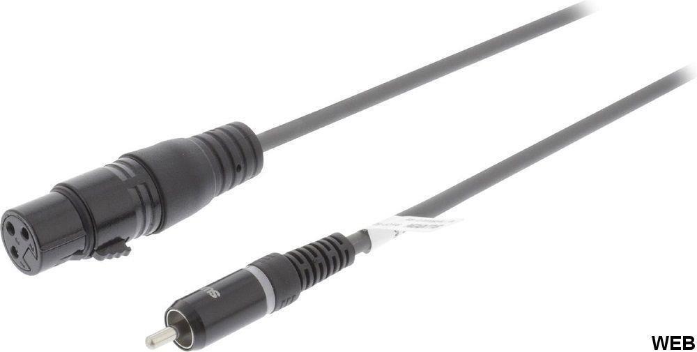 5m 3 pin XLR female RCA male audio cable Sweex Maltapark
