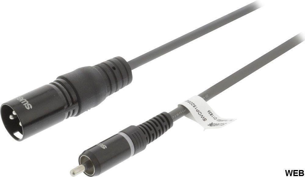 3 pin male to RCA male XLR audio cable Sweex Maltapark