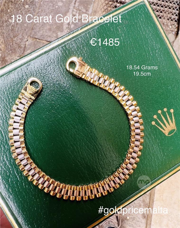 18 Carat Rolex design Gold Bracelet Maltapark