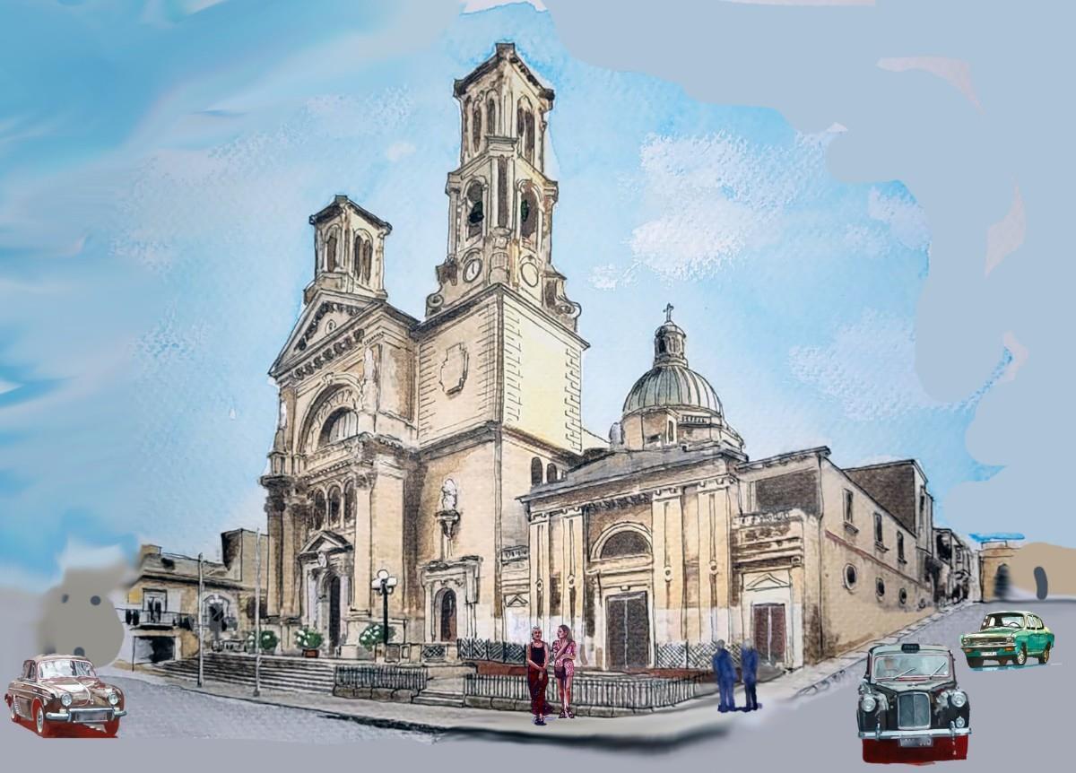 HAMRUN CHURCH MALTA---- ORIGINAL HAND PAINTING OIL ON CANVAS 70X50 ...