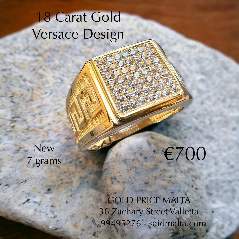 18 Carat Gold Versace Design Ring | Maltapark