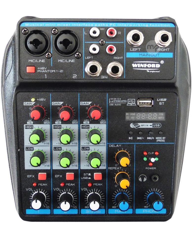 Professional 4-channel Bluetooth/USB/Stereo RCA mixer | Maltapark